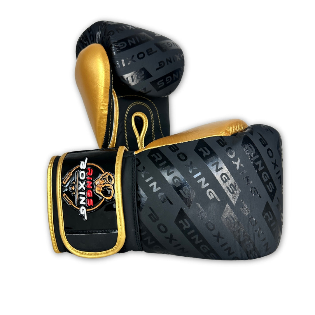 Exclusive Ring's Boxing - Leather Velcro Strap Sparring Gloves